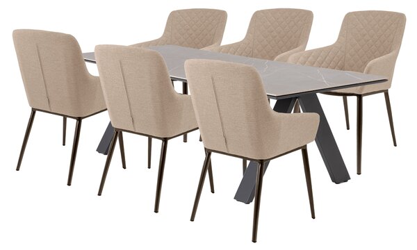 Doppler NOVA PARIS LIKA-TEX® zahradní sedací souprava 6+1 mocca