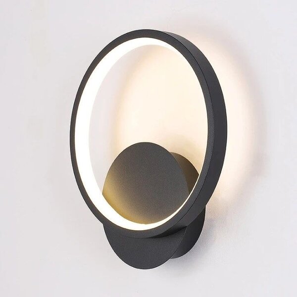 Toolight Toolight, LED nástěnné svítidlo 20cm, 10W, 3000K, LHJ081-W, černá matná, OSW-50060