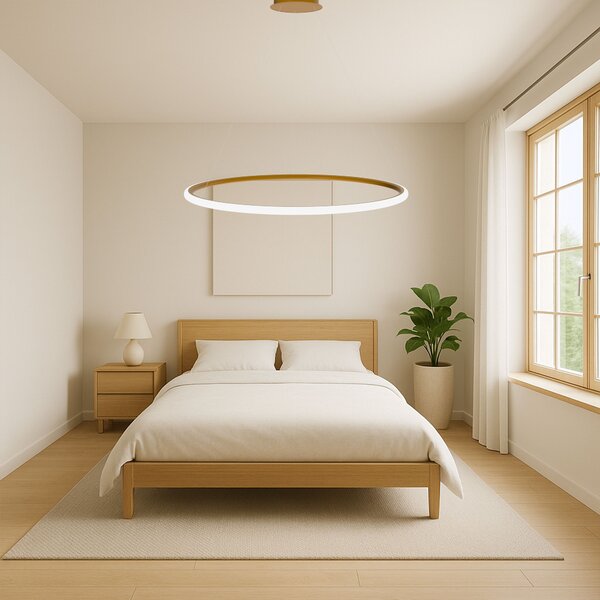 Toolight Toolight, LED závěsné svítidlo 40cm, 24W, 3000K, LHJ004-CP, zlatá matná, OSW-50002