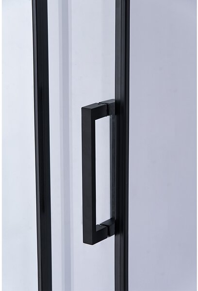 BPS-koupelny Posuvné sprchové dveře HYD-PD03D 120 černá/transparent pro instalaci do niky + vanička HYD-OSV-ST05E 120x70 bílá