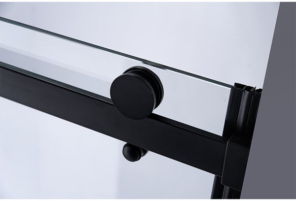 BPS-koupelny Posuvné sprchové dveře HYD-PD03D 120 černá/transparent pro instalaci do niky + vanička HYD-OSV-ST05E 120x70 bílá