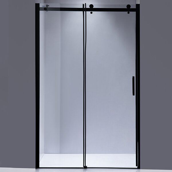 BPS-koupelny Posuvné sprchové dveře HYD-PD03D 120 černá/transparent pro instalaci do niky + vanička HYD-OSV-ST05E 120x70 bílá