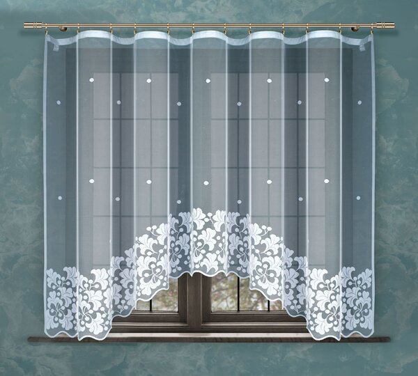 Dekorační žakárová záclona s řasící páskou DONKA 90 bílá 300x90 cm MyBestHome