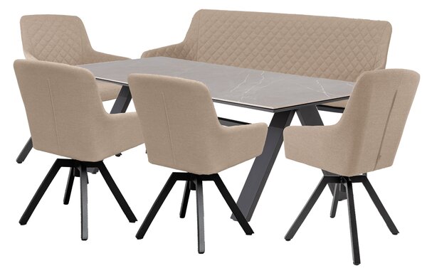 Doppler NOVA PARIS LIKA-TEX® zahradní sedací souprava 4+1+1 mocca
