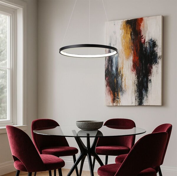 Toolight Závěsné LED osvětlení Modern Circle D99 LHJ012-CP 80cm černé