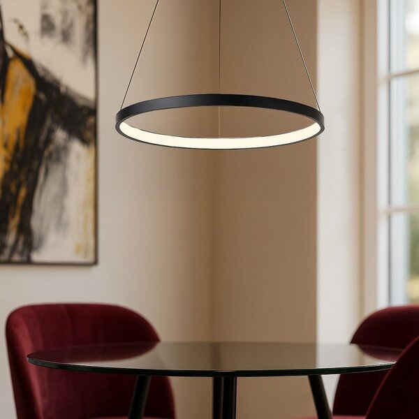 Toolight Závěsné LED osvětlení Modern Circle D99 LHJ012-CP 80cm černé