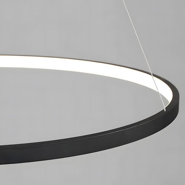 Toolight Závěsné LED osvětlení Modern Circle D99 LHJ012-CP 80cm černé