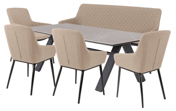 Doppler NOVA PARIS LIKA-TEX® zahradní sedací souprava 4+1 mocca