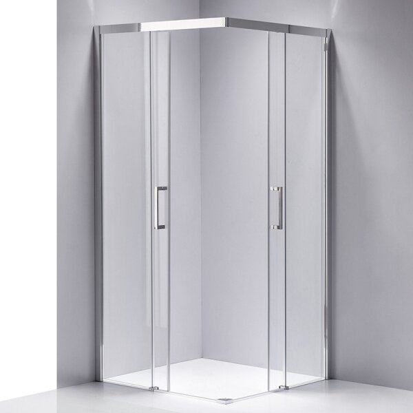 BPS-koupelny Čtvercový sprchový kout HYD-SK90B 90x90 chrom/transparent + vanička HYD-SSV-RIKO černá