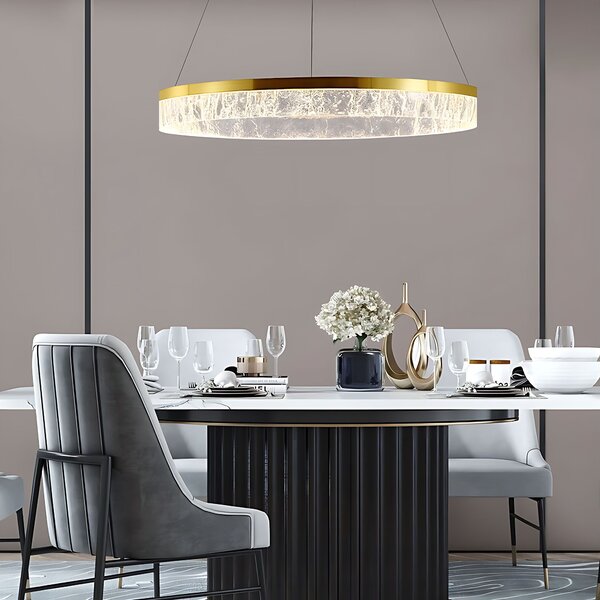 Toolight Toolight, LED závěsné osvětlení 80cm, 50W, 3000K, LHJ047-CP, zlatá lesklá, OSW-50022