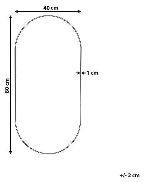 Zrcadlo ALFORTVILLE 40 cm 80 cm Stříbrná