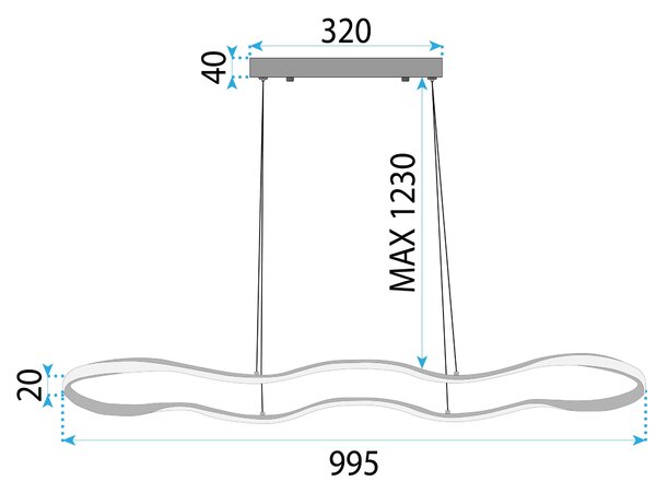 Toolight Toolight, LED stropní osvětlení 100cm, 24W, 3000K, LHJ028-CP, zlatá, OSW-60018