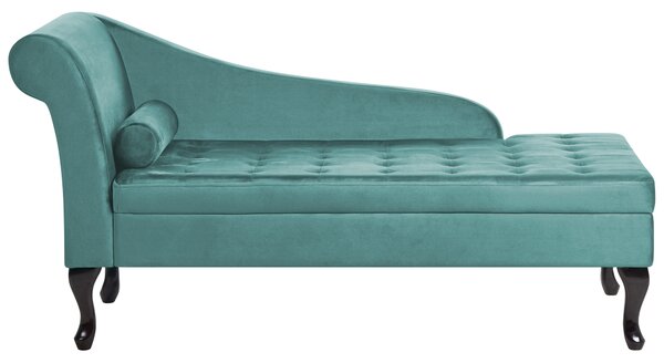 Sametová lenoška s úložným prostorem levostranná modrozelená PESSAC