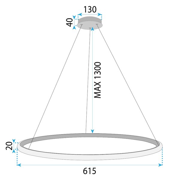 Toolight Toolight, LED stropní osvětlení 60cm, 37W, 3000K, LHJ005-CP, zlatá matná, OSW-60002