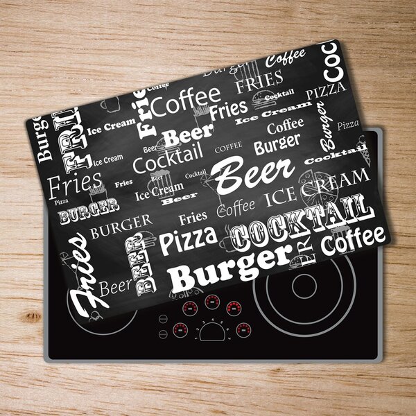 Kuchyňská deska skleněná Menu v restauraci pl-ko-80x52-f-114628922