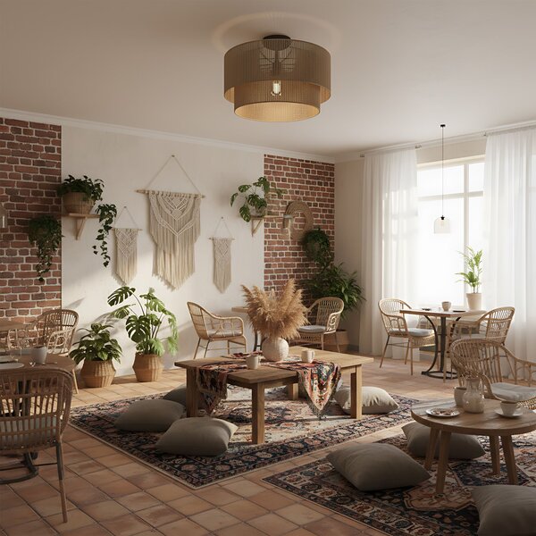 Toolight Stropní LED osvětlení BOHO D16 APP1838-1F hnědá