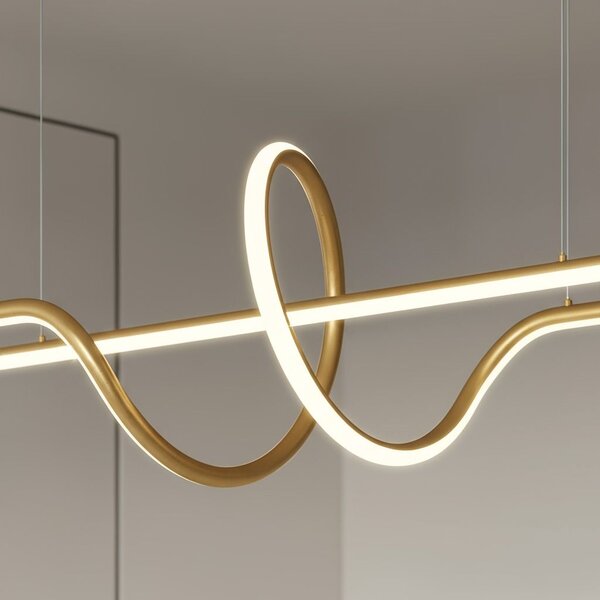 Toolight Toolight, LED závěsné osvětlení 118cm, 36W, 3000K, 3500lm, LHJ038-CP, zlatá matná, OSW-50049