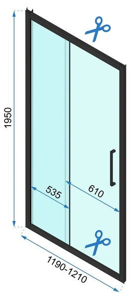 Jednokřídlé posuvné sprchové dveře REA RAPID SLIDE 120 cm pro instalaci do niky, zlaté kartáčované/transparent - bez vaničky