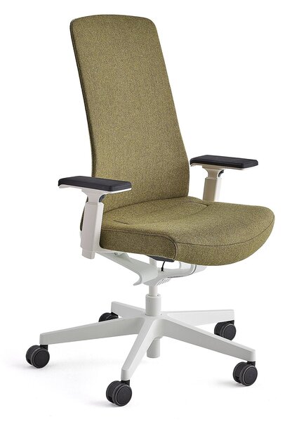AJ Produkty Kancelářská židle BELMONT, bílá, mechově zelená