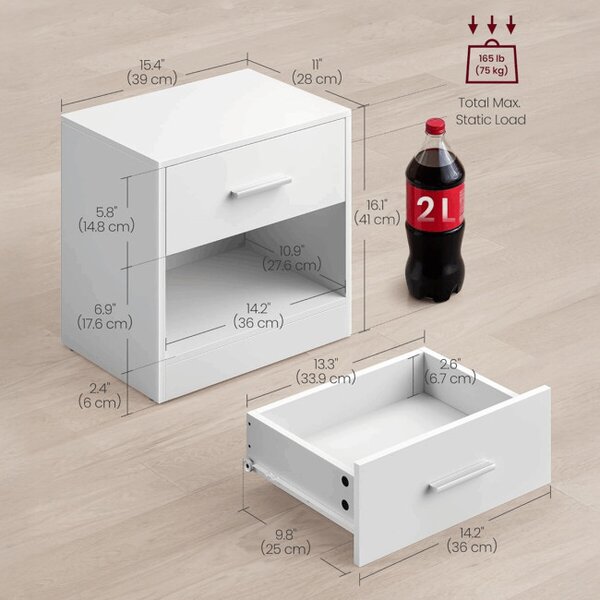 Set dvou nočních stolků ANT-E1081 WT (2 ks)