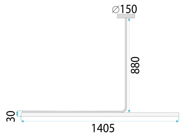 Toolight Moderní designové osvětlení LED APP1660-CP Black 140cm