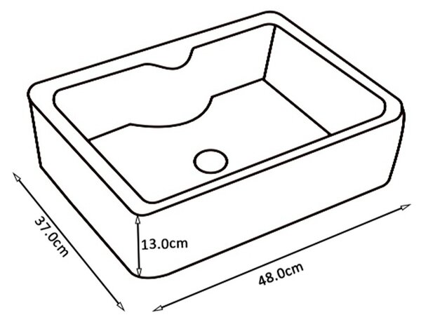 BPS-koupelny Keramické umyvadlo na desku HYD-EE-WH-480 48x37 cm, černé matné