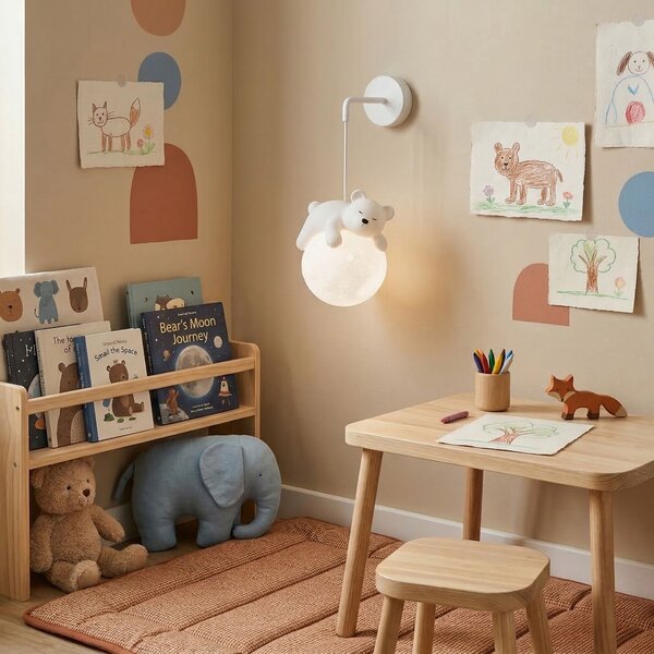 Toolight Rea, NÁSTĚNNÁ LAMPA NÁSTĚNNÉ SVÍTIDLO WHITE BEAR G161-1W, OSW-07800