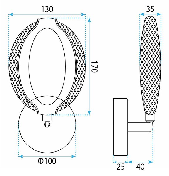 Toolight Rea, NÁSTĚNNÉ LED SVÍTIDLO G174-W GOLD, OSW-07818