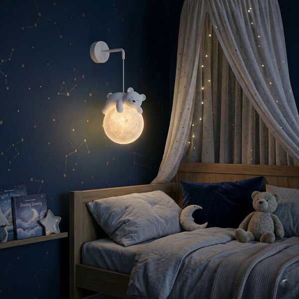 Toolight Rea, NÁSTĚNNÁ LAMPA NÁSTĚNNÉ SVÍTIDLO WHITE BEAR G161-1W, OSW-07800