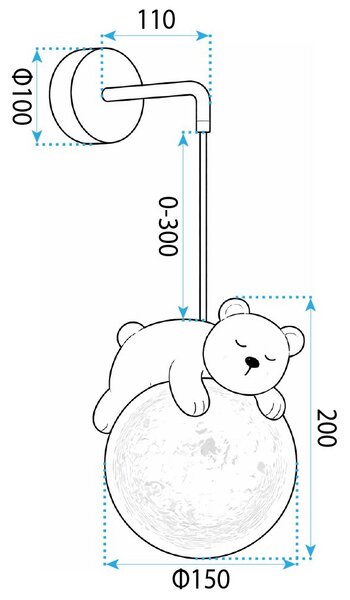 Toolight Rea, NÁSTĚNNÁ LAMPA NÁSTĚNNÉ SVÍTIDLO WHITE BEAR G161-1W, OSW-07800