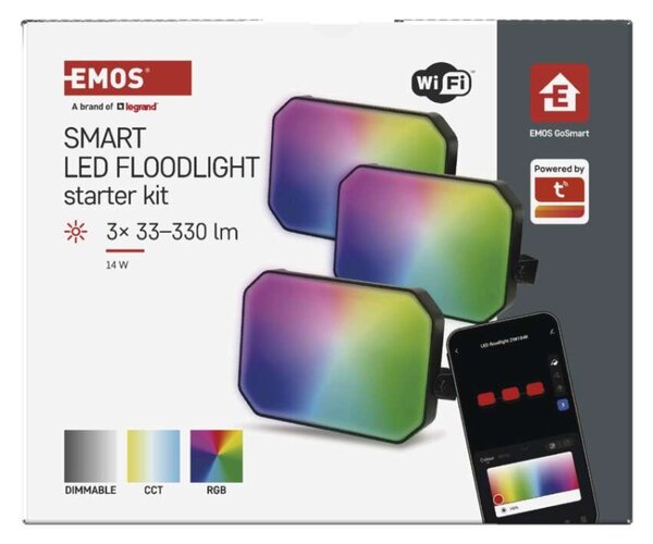 EMOS GOSMART venkovní reflektor startovací sada 3 ks 1554184000