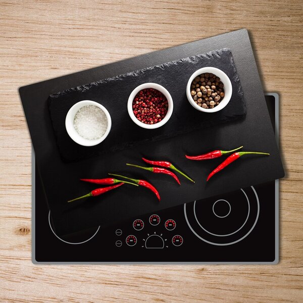 Deska na krájení tvrzená Koření a chilli pl-ko-80x52-f-121359205