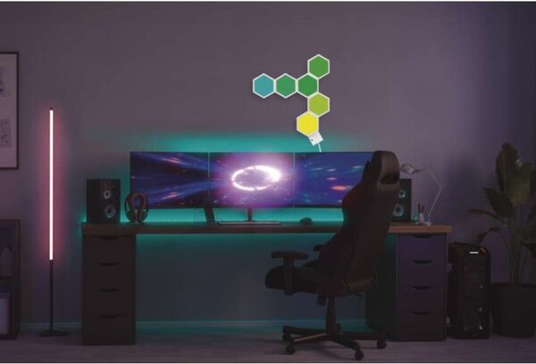 EMOS GoSmart LED stolní lampa Hexagon bílá, 6 dílů, RGB, stmívatelná, WiFi 1555426000