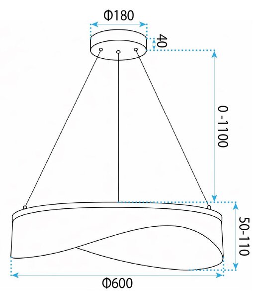 Toolight Rea, ZÁVĚSNÁ STROPNÍ LAMPA G145-CP 60 GOLD, OSW-04701