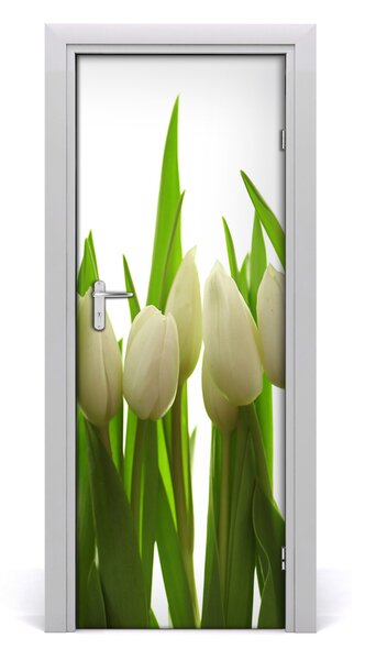 Fototapeta na dveře Bílé tulipány 75x205 cm