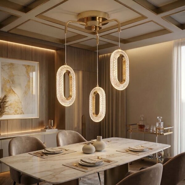 Toolight Rea, ZÁVĚSNÉ STROPNÍ LED SVÍTIDLO G173-3CP GOLD, OSW-07817