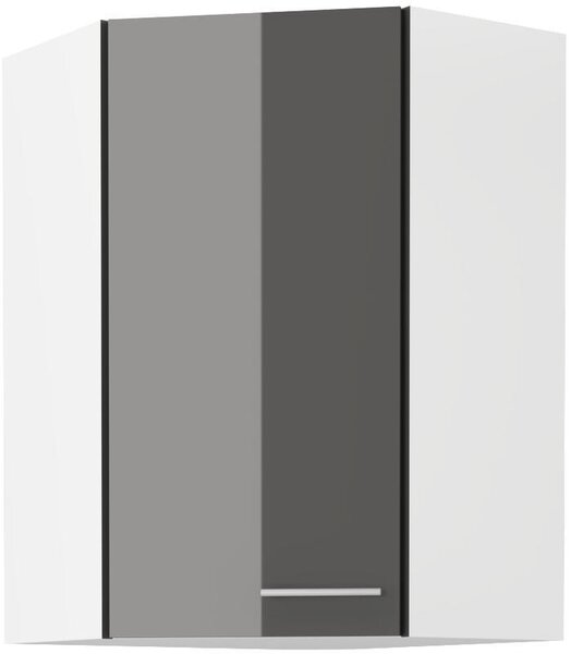 Horní skříňka rohová LARA šedá lesk, 58 x 58 GN-90 1F
