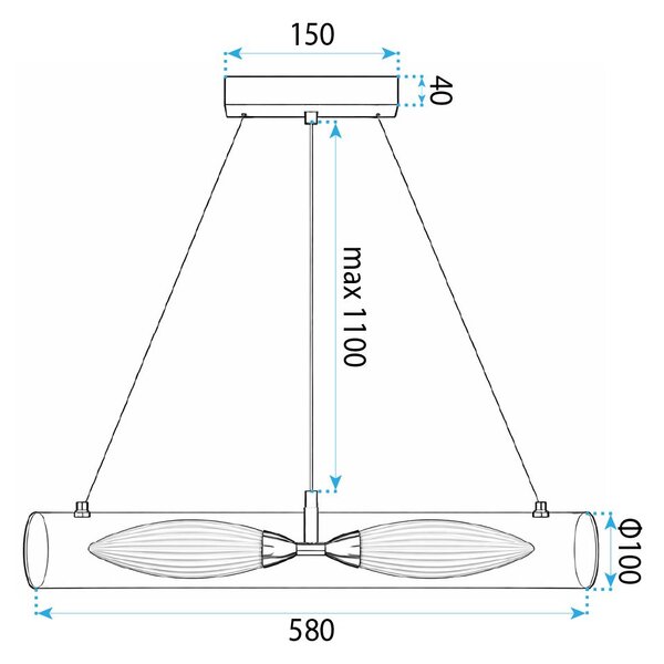 Toolight Rea, ZÁVĚSNÉ STROPNÍ SVÍTIDLO G152-2CP GOLD, OSW-04708