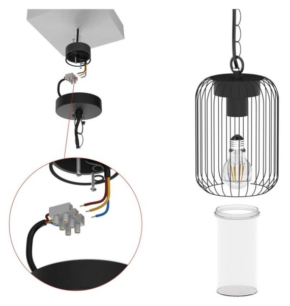 EMOS LED zahradní závěsné svítidlo SALVIA, 16 × 16 × 32 cm, 1 × E27, 15 W 1554001000