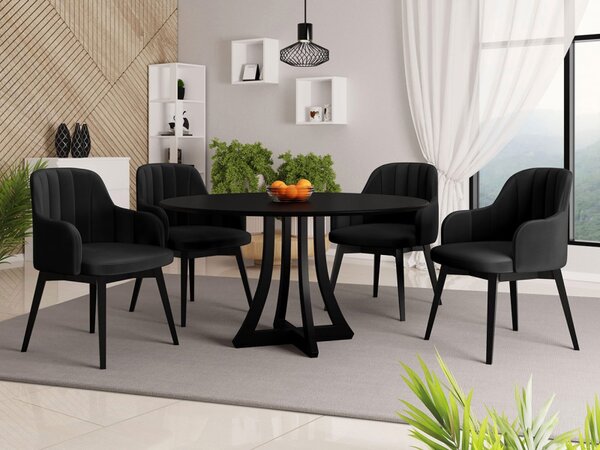 Čalouněné křeslo ST105, Barva křesla: černá, Potah: Magic Velvet 2219 Mirjan24 5903211304828