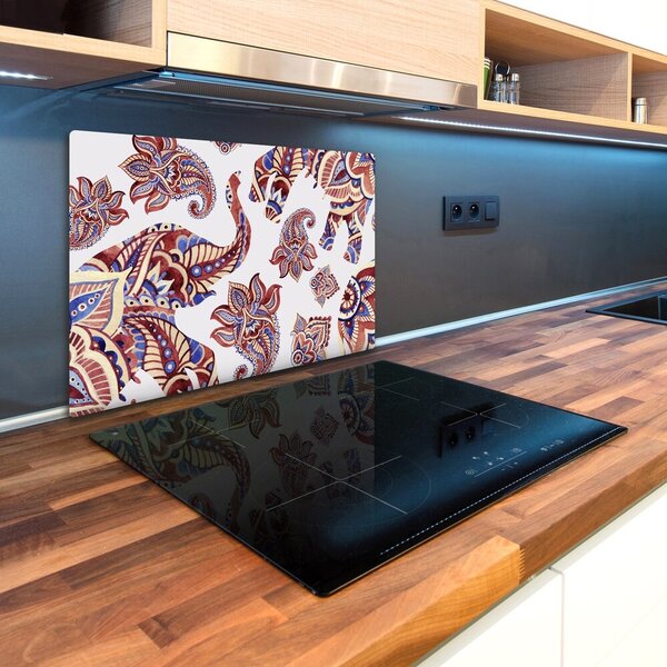 Kuchyňská deska skleněná Sloni ornamenty pl-ko-80x52-f-127798493