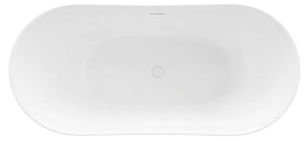 Volně stojící akrylátová vana REA FERRANO SLIM 170x80 cm bílý, sifon Click-Clack - bílý