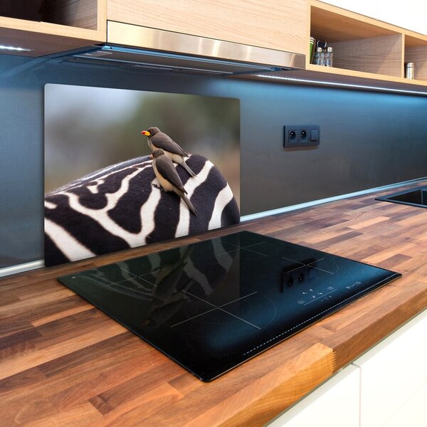 Kuchyňská deska skleněná Ptáci a zebra pl-ko-80x52-f-133933149