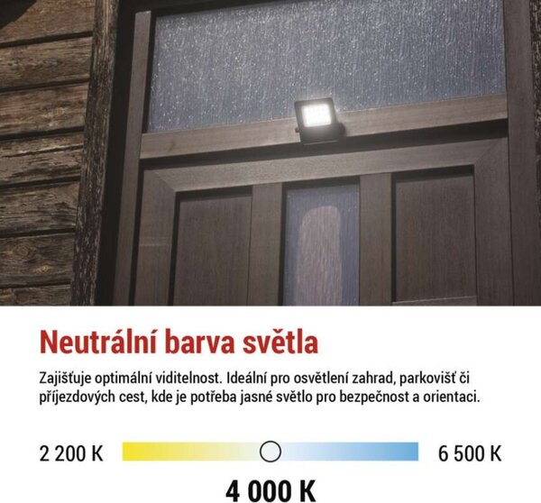 EMOS LED reflektor VISIO, 10 W, černý, neutrální bílá 1531251300