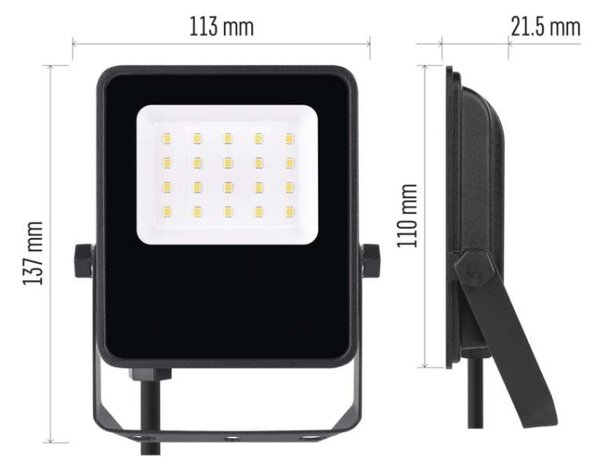 EMOS LED reflektor VISIO, 10 W, černý, neutrální bílá 1531251300