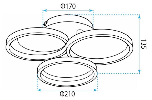 Toolight Toolight, LED stropní svítidlo, 30W, 4000K, 1500lm, APP1919-C, černá, OSW-66063