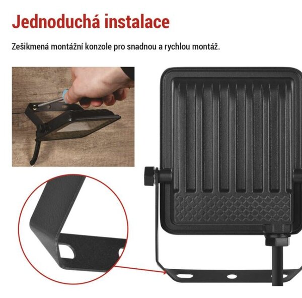 EMOS LED reflektor VISIO, 20 W, černý, neutrální bílá 1531252300