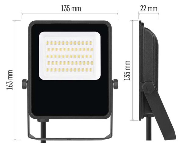 EMOS LED reflektor VISIO, 30 W, černý, neutrální bílá 1531253300