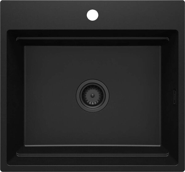 Deante Magnetic, 1-komorový granitový dřez 560x520x220mm, černá matná, DEA-ZRM_N10A