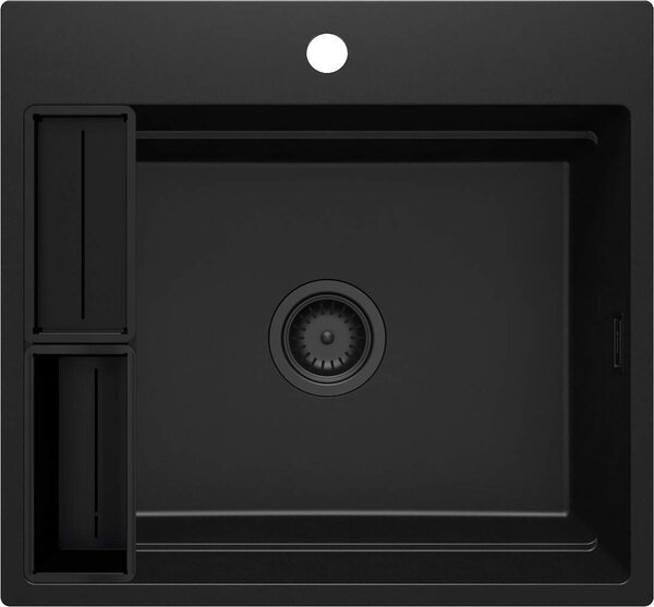 Deante Magnetic, 1-komorový granitový dřez 560x520x220mm, černá matná, DEA-ZRM_N10A